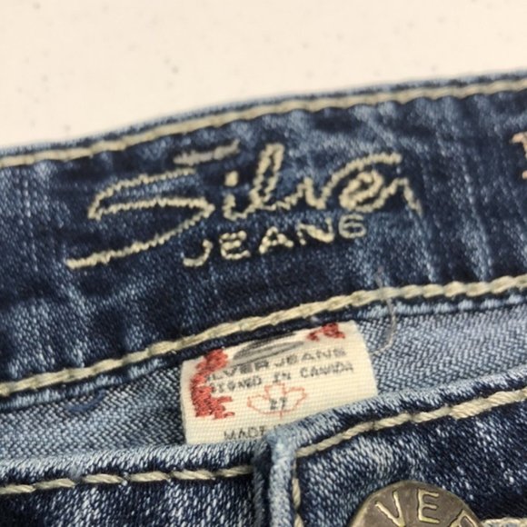 VINTAGE SILVER FRANCES DENIM CAPRIS 27x23 ๐ - Picture 2 of 13